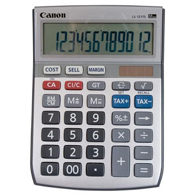 Image for CANON LS-121TS DESKTOP CALCULATOR 12 DIGIT SILVER from Albany Office Products Depot