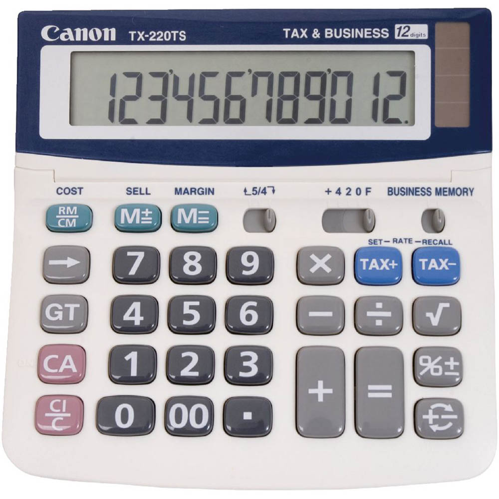 Image for CANON TX-220TS DESKTOP CALCULATOR 12 DIGIT GREY from Margaret River Office Products Depot
