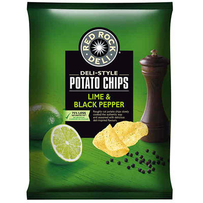 Image for RED ROCK DELI CHIPS LIME AND PEPPER 165G from Albany Office Products Depot