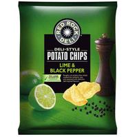 red rock deli chips lime and pepper 165g