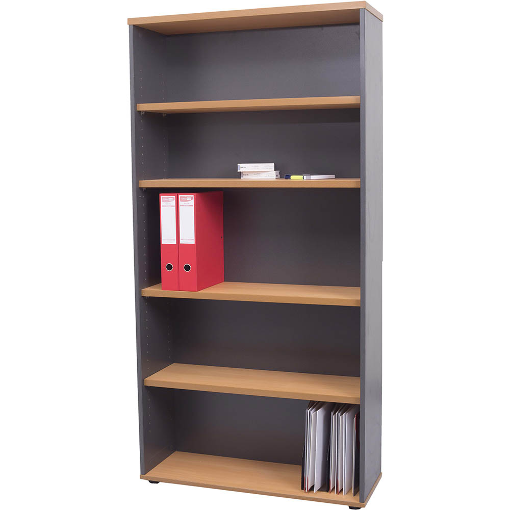 Image for RAPID WORKER BOOKCASE 4 SHELF 900 X 315 X 1800MM BEECH/IRONSTONE from Margaret River Office Products Depot