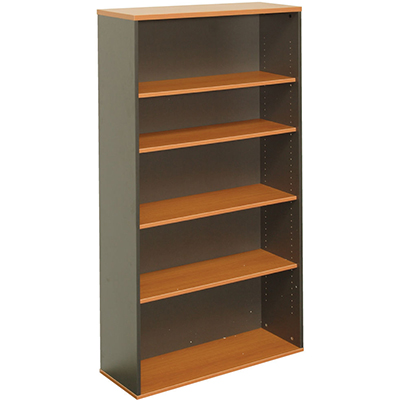 Image for RAPID WORKER BOOKCASE 4 SHELF 900 X 315 X 1800MM CHERRY/IRONSTONE from Barkers Rubber Stamps & Office Products Depot