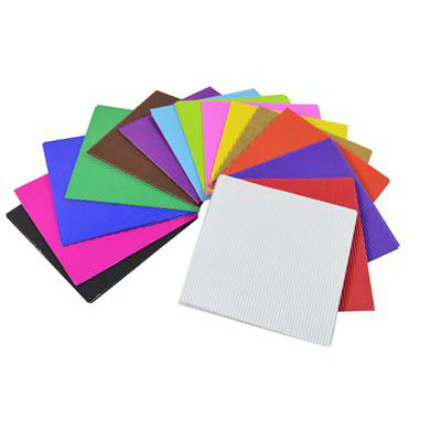 Image for RAINBOW CORRUGATED BOARD SQUARES 2 SIDE 180MM ASSORTED PACK 50 from Ross Office Supplies Office Products Depot