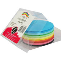 rainbow kinder shapes paper circles double sided 85gsm 120mm matt assorted pack 500