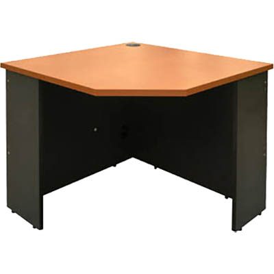 Image for RAPID WORKER CORNER WORKSTATION UNIT 900 X 900 X 600MM BEECH/IRONSTONE from Barkers Rubber Stamps & Office Products Depot
