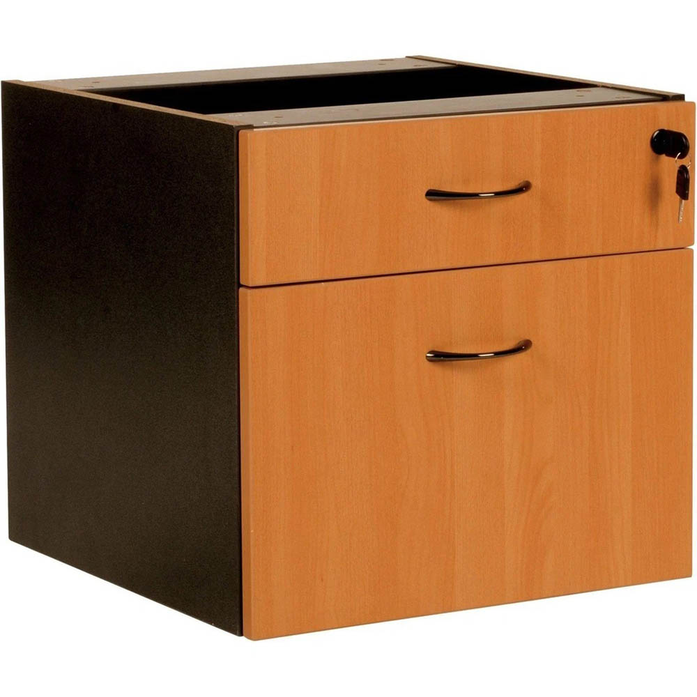 Image for RAPID WORKER FIXED DESK PEDESTAL 2-DRAWER LOCKABLE 465 X 447 X 454MM BEECH/IRONSTONE from MOE Office Products Depot Mackay & Whitsundays