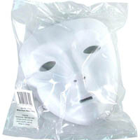 colorific full face masks plastic white pack 12