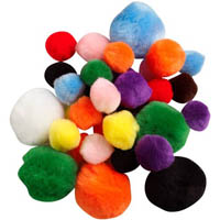colorific pom poms fluffy assorted pack 150