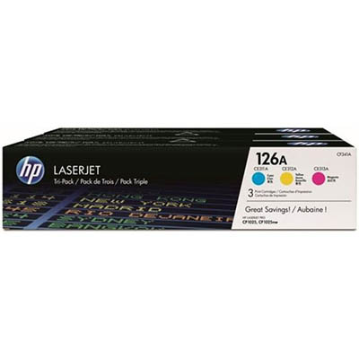 Image for HP CF341A 126A TONER CARTRIDGE CYAN/MAGENTA/YELLOW from MOE Office Products Depot Mackay & Whitsundays