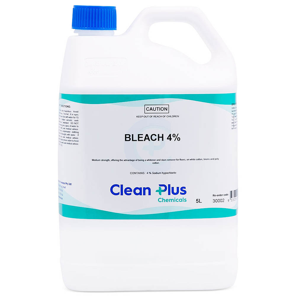 Image for CLEAN PLUS BLEACH 4% 5 LITRE CARTON 3 from Total Supplies Pty Ltd