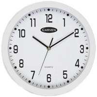 carven wall clock 300mm white frame