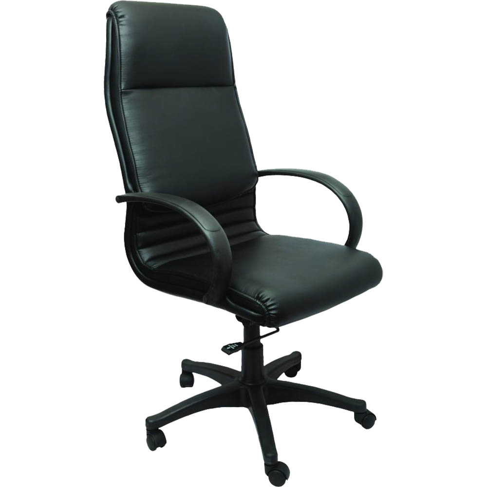 Image for RAPIDLINE CL710 EXECUTIVE CHAIR HIGH BACK ARMS PU BLACK from Barkers Rubber Stamps & Office Products Depot