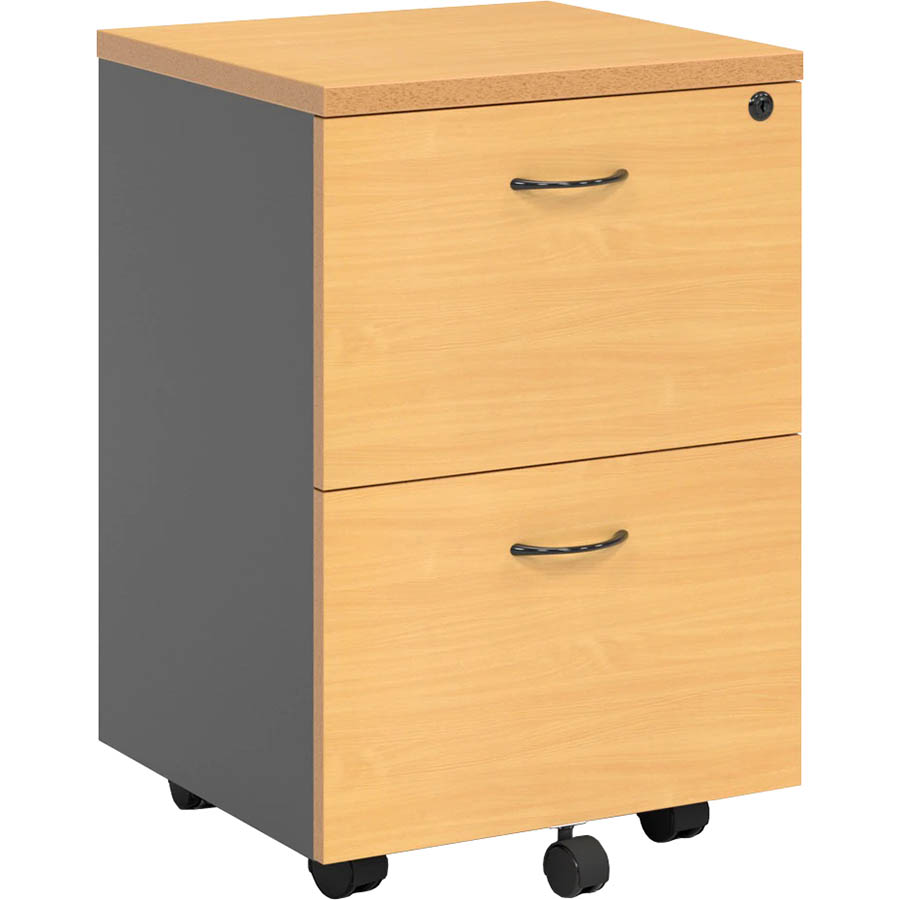 Image for RAPID WORKER MOBILE PEDESTAL 2-DRAWER LOCKABLE 690 X 465 X 447MM BEECH/IRONSTONE from MOE Office Products Depot Mackay & Whitsundays