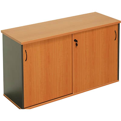 Image for RAPID WORKER CREDENZA SLIDING DOOR LOCKABLE 1200 X 450 X 730MM BEECH/IRONSTONE from MOE Office Products Depot Mackay & Whitsundays