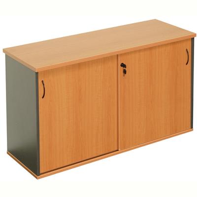 Image for RAPID WORKER CREDENZA SLIDING DOOR LOCKABLE 1500 X 450 X 730MM BEECH/IRONSTONE from Albany Office Products Depot