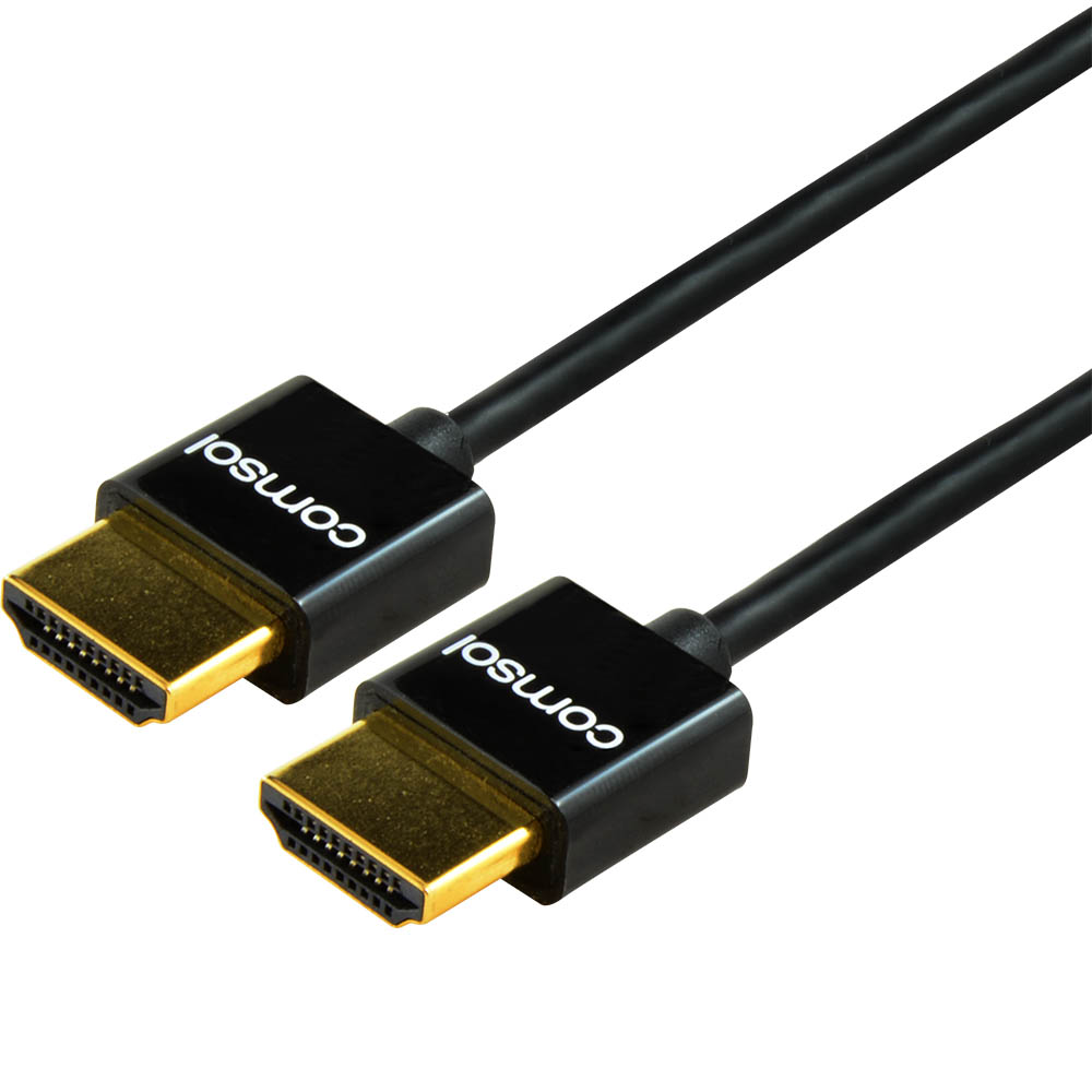 Image for COMSOL SUPER SLIM HIGH SPEED HDMI CABLE WITH ETHERNET MALE TO MALE 2M from O'Donnells Office Products Depot