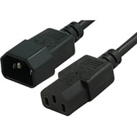 comsol power extension cable iec-c13 female to iec-c14 male 500mm black