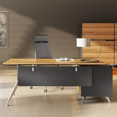 Image for NOVARA EXECUTIVE DESK LEFT HAND RETURN 1950 X 1850 X 750MM ZEBRANO TIMBER VENEER from Office Products Depot
