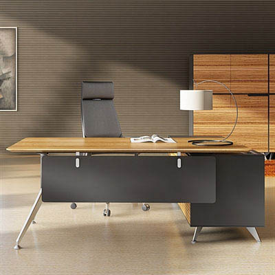 Image for NOVARA EXECUTIVE DESK LEFT HAND RETURN 2150 X 1850 X 750MM ZEBRANO TIMBER VENEER from Ross Office Supplies Office Products Depot