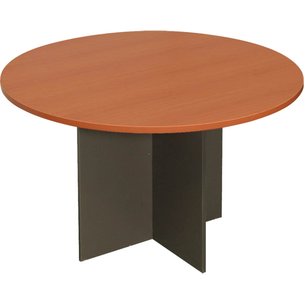 Image for RAPID WORKER ROUND MEETING TABLE 1200MM CHERRY/IRONSTONE from Office Products Depot