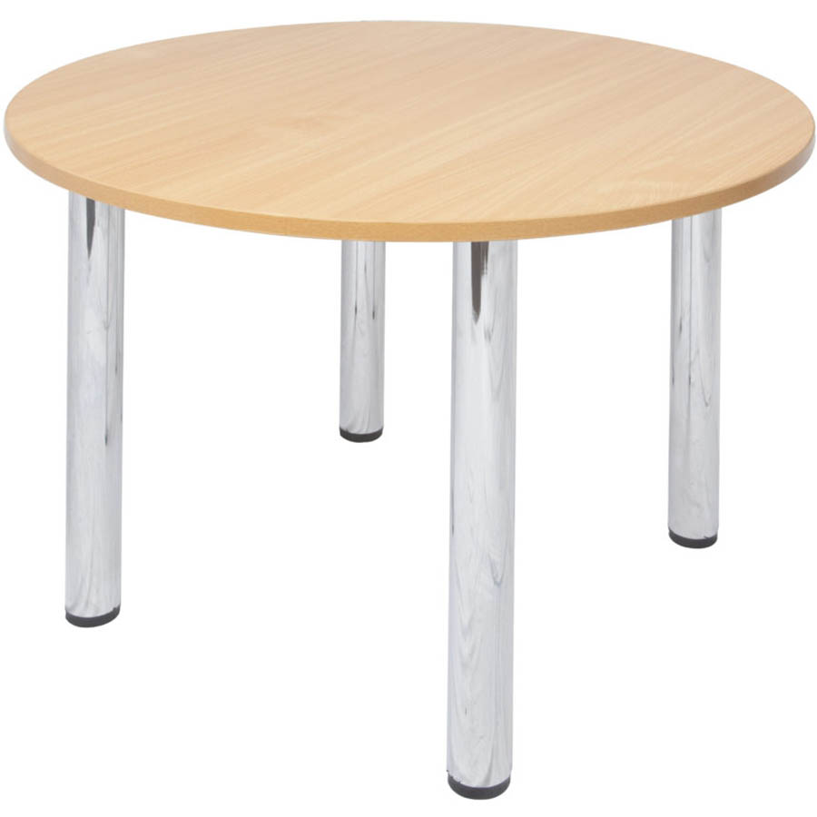 Image for RAPID WORKER ROUND MEETING TABLE 4-LEG 900MM BEECH/CHROME from Margaret River Office Products Depot