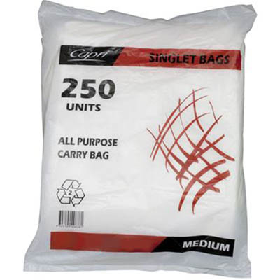 Image for CAPRI CARRY BAGS SMALL WHITE PACK 250 from Office Products Depot Gold Coast