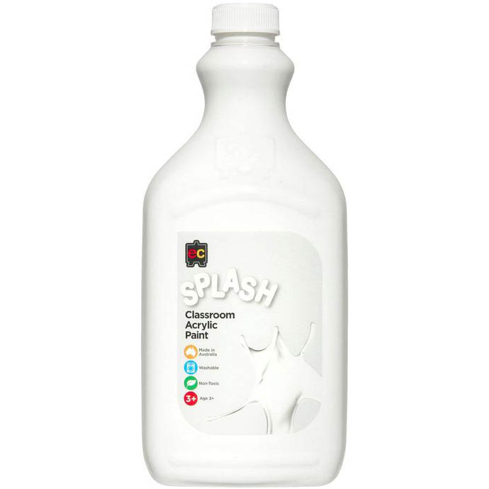 Image for EDUCATIONAL COLOURS SPLASH CLASSROOM ACRYLIC PAINT 2 LITRE SNOWBALL WHITE from Albany Office Products Depot