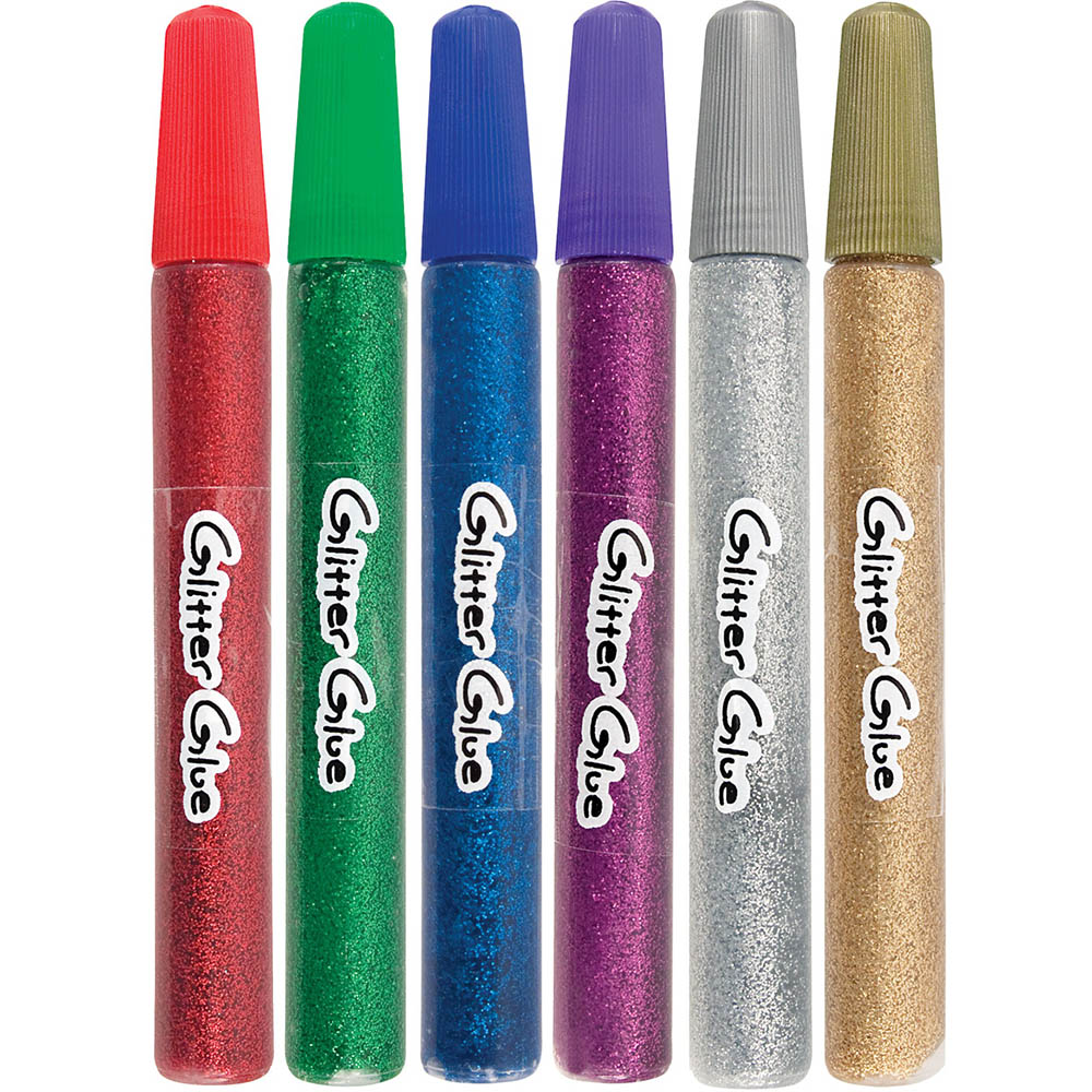 Image for TIANYA GLITTER GLUE PENS 12ML ASSORTED PACK 6 from Office Products Depot Gold Coast