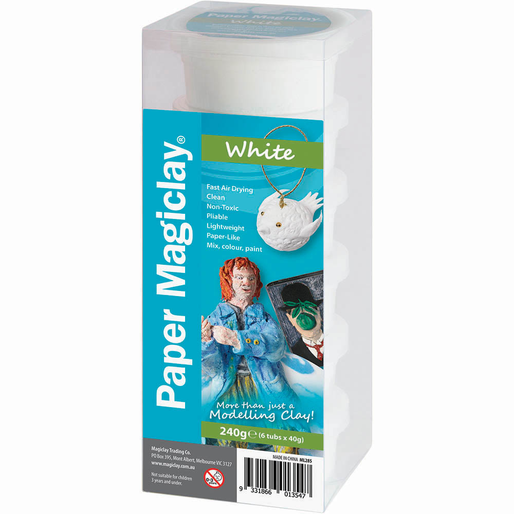 Image for PAPER MAGICLAY® MODELLING COMPOUND 40G WHITE PACK 6 from Total Supplies Pty Ltd