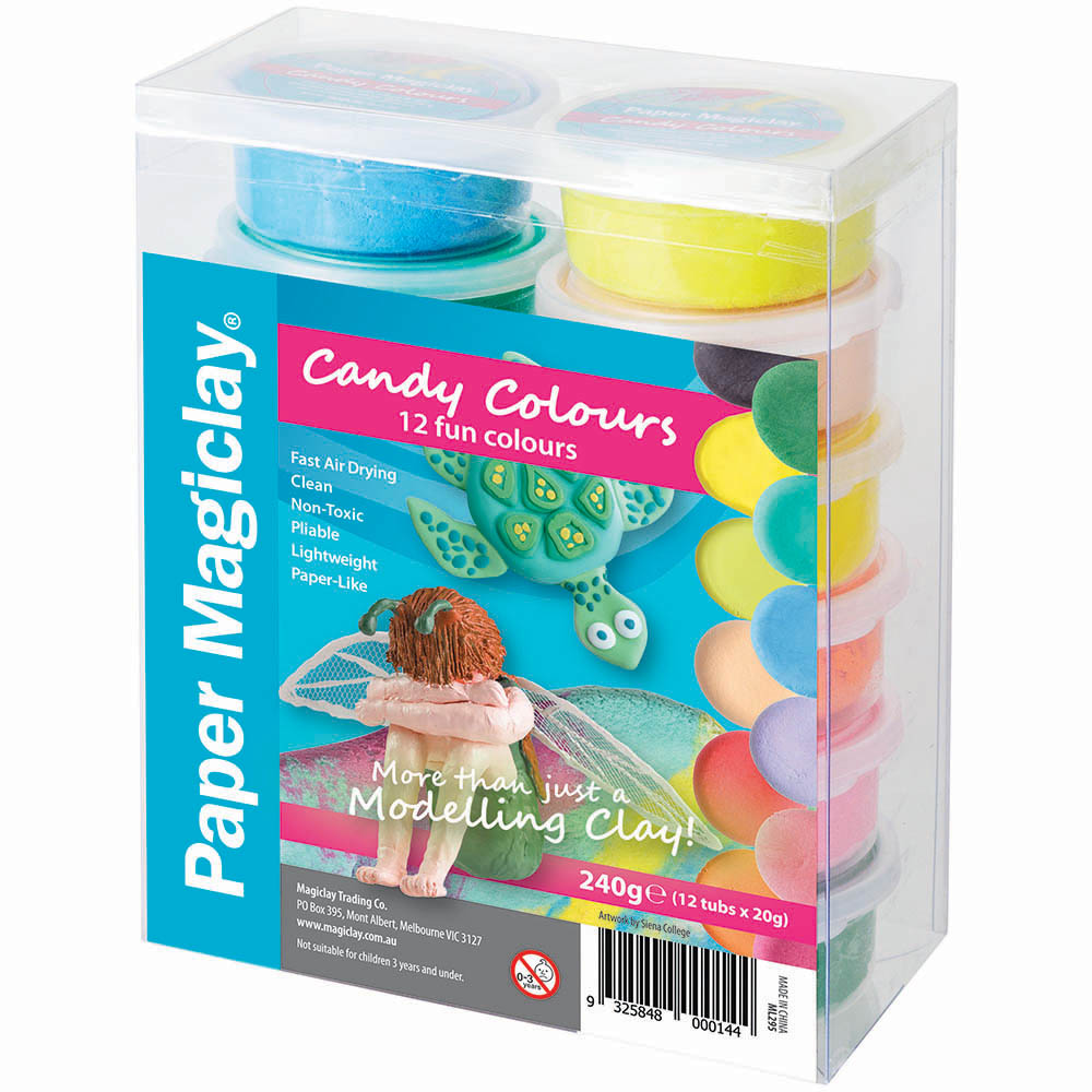 Image for PAPER MAGICLAY® MODELLING COMPOUND 240G CANDY COLOURS PACK 12 from Margaret River Office Products Depot