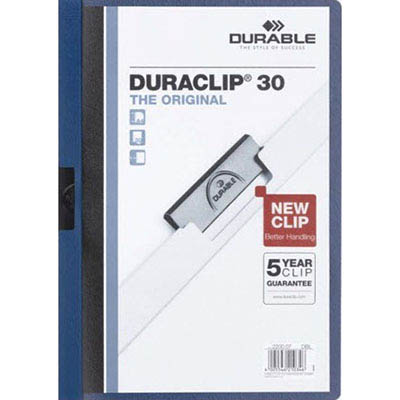 Image for DURABLE DURACLIP DOCUMENT FILE PORTRAIT 30 SHEET CAPACITY A4 DARK BLUE from Albany Office Products Depot