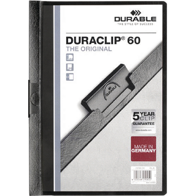 Image for DURABLE DURACLIP DOCUMENT FILE PORTRAIT 60 SHEET CAPACITY A4 BLACK from Barkers Rubber Stamps & Office Products Depot