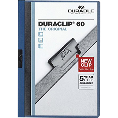 Image for DURABLE DURACLIP DOCUMENT FILE PORTRAIT 60 SHEET CAPACITY A4 DARK BLUE from Ross Office Supplies Office Products Depot