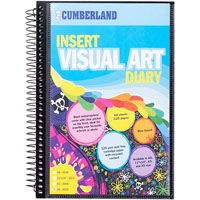 cumberland visual art diary with insert cover single spiral a5 black