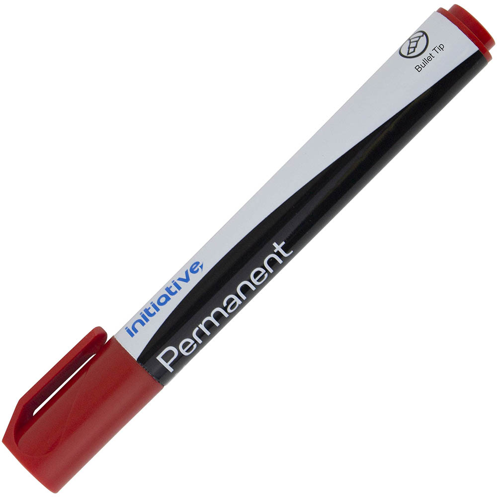 Image for INITIATIVE PERMANENT MARKER BULLET 1.5MM RED from Ross Office Supplies Office Products Depot