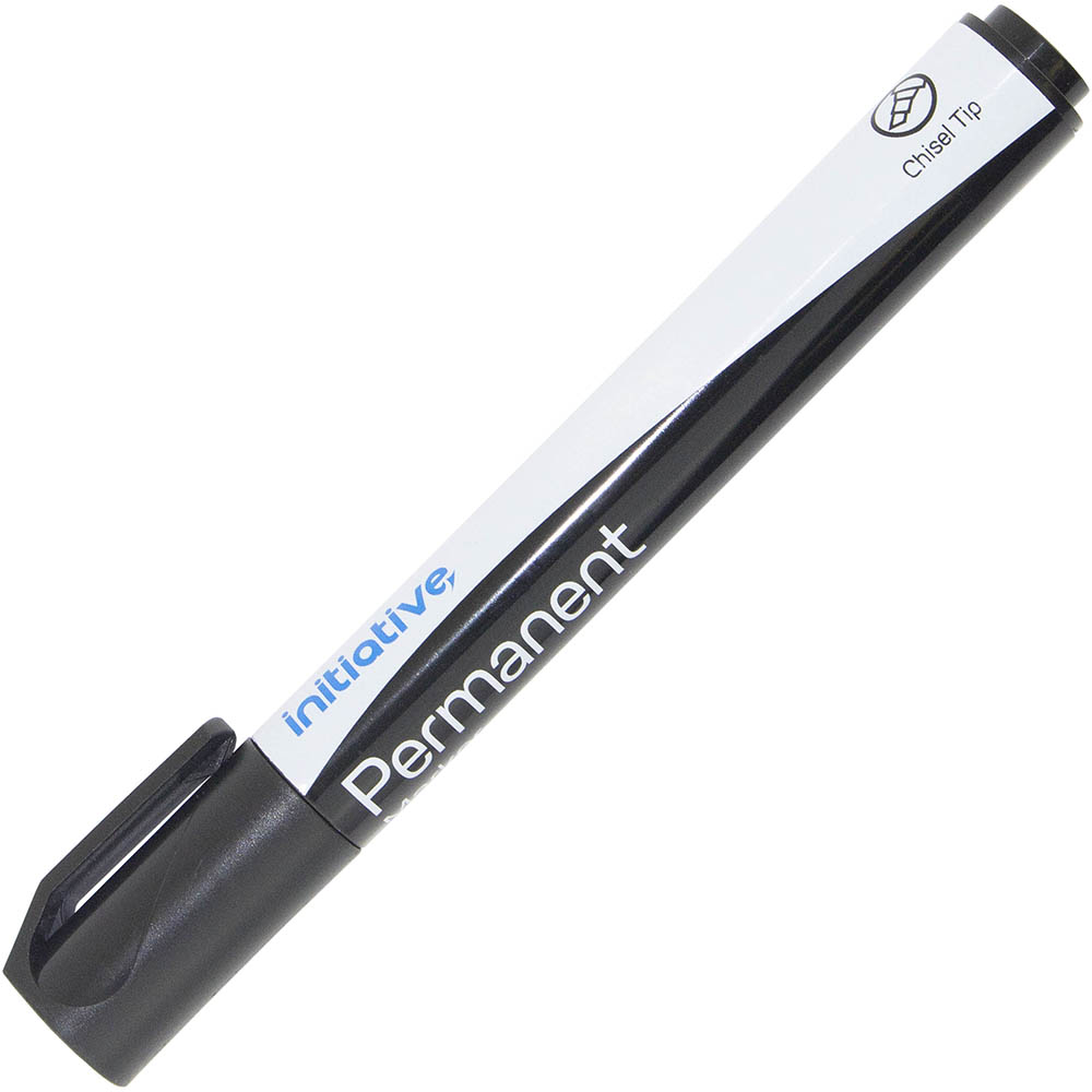 Image for INITIATIVE PERMANENT MARKER CHISEL 5.0MM BLACK from Total Supplies Pty Ltd