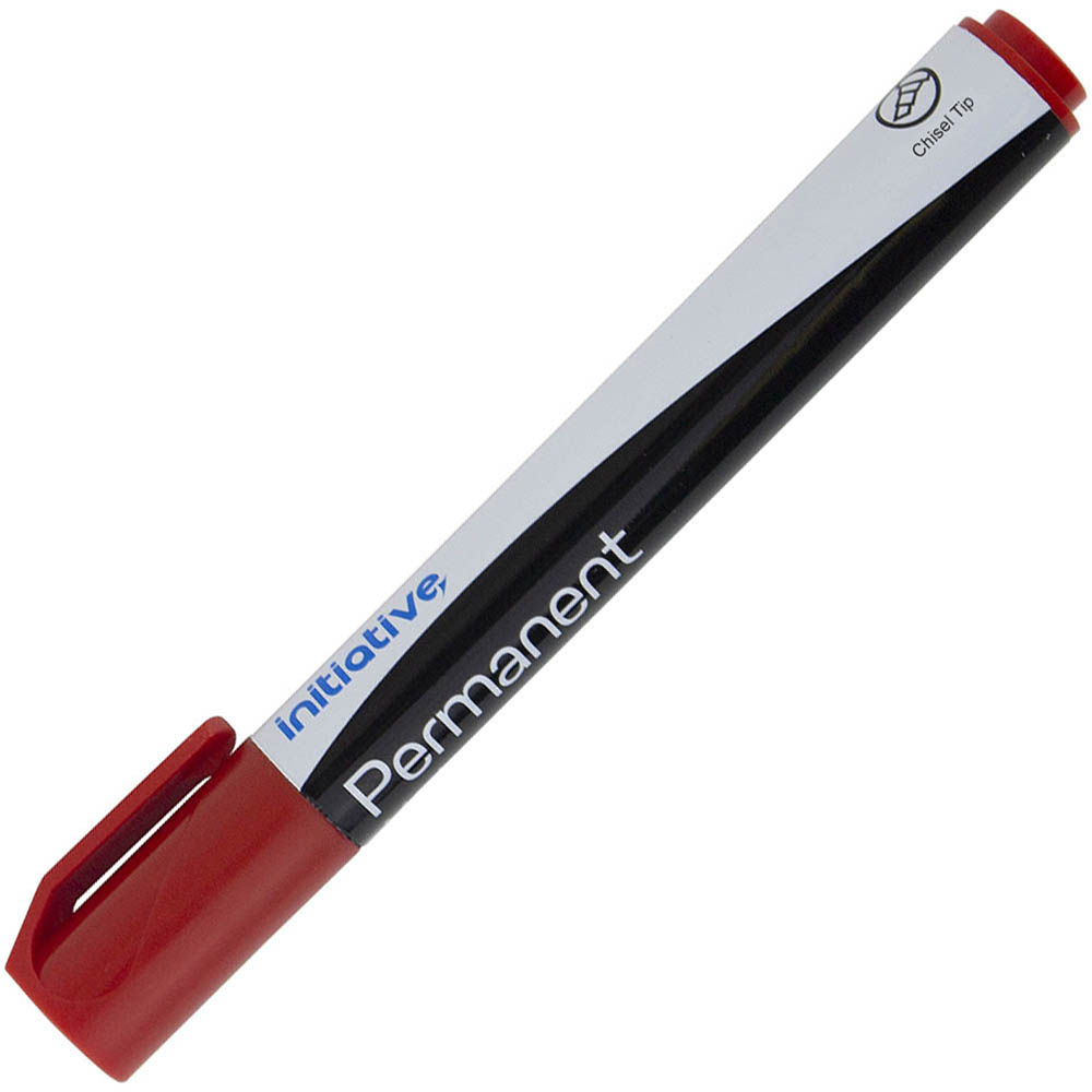 Image for INITIATIVE PERMANENT MARKER CHISEL 5.0MM RED from Total Supplies Pty Ltd