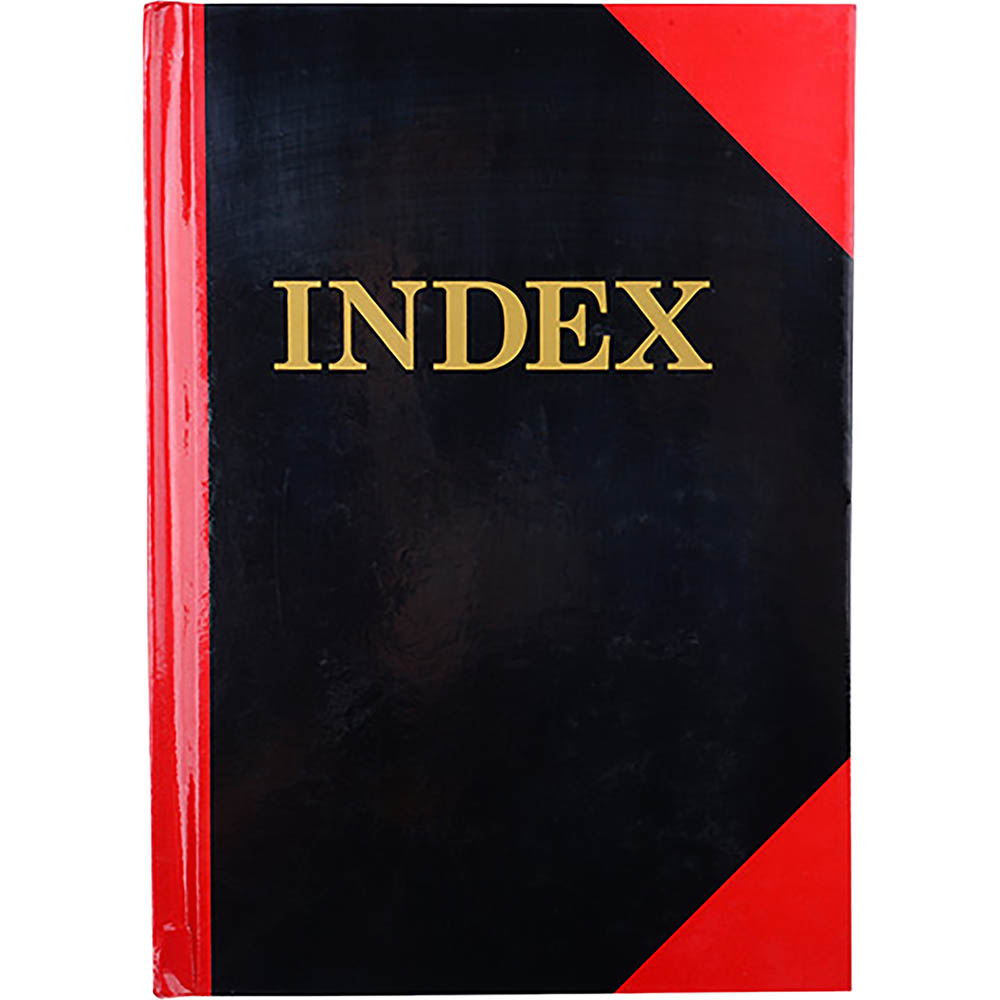 Image for BLACK AND RED NOTEBOOK CASEBOUND RULED A-Z INDEX 200 PAGE A5 GLOSS COVER from MOE Office Products Depot Mackay & Whitsundays