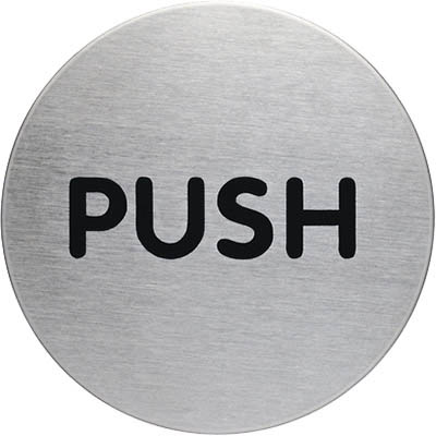 Image for DURABLE PICTOGRAM SIGN PUSH 65MM STAINLESS STEEL from Albany Office Products Depot