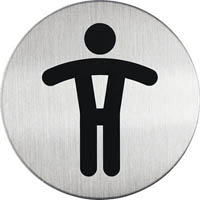 durable pictogram sign wc men 83mm stainless steel