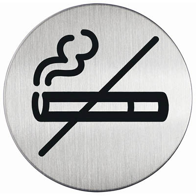 Image for DURABLE PICTOGRAM SIGN NO SMOKING 83MM STAINLESS STEEL from Total Supplies Pty Ltd