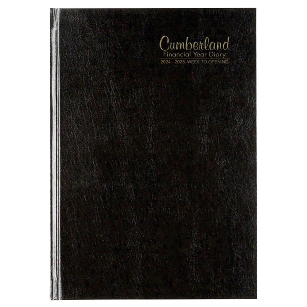 Image for CUMBERLAND 2024-2025 FINANCIAL YEAR DIARY WEEK TO VIEW A5 BLACK from Ross Office Supplies Office Products Depot