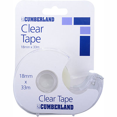 Image for CUMBERLAND TAPE IN DISPENSER 18MM X 33M CLEAR BOX 12 from MOE Office Products Depot Mackay & Whitsundays