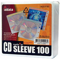 aurora cd/dvd sleeve fabric lined pack 100