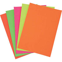 colourful days fluroboard 250gsm a4 assorted pack 50