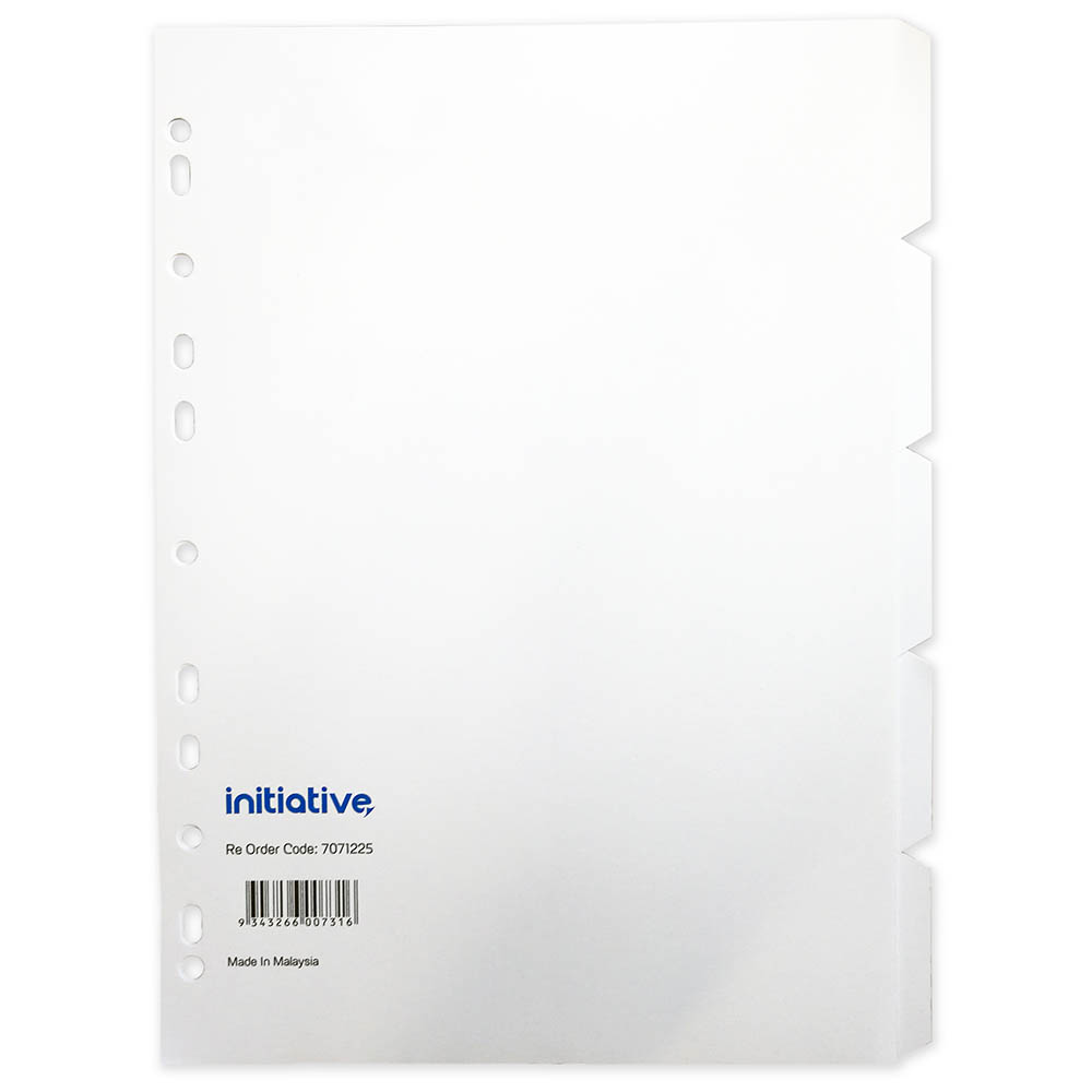 Image for INITIATIVE DIVIDERS MANILLA 5-TAB A4 WHITE from Total Supplies Pty Ltd