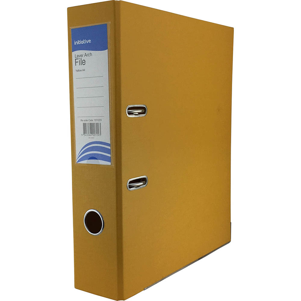 Image for INITIATIVE LEVER ARCH FILE PP 70MM A4 YELLOW from MOE Office Products Depot Mackay & Whitsundays