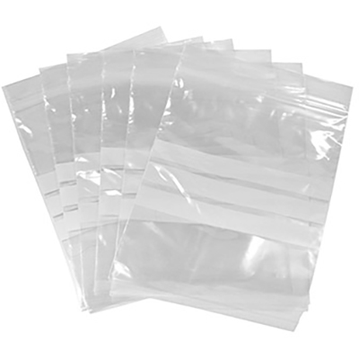 Image for CUMBERLAND WRITEON PRESS SEAL BAG 45 MICRON 50 X 75MM CLEAR/WHITE PACK 100 from Total Supplies Pty Ltd