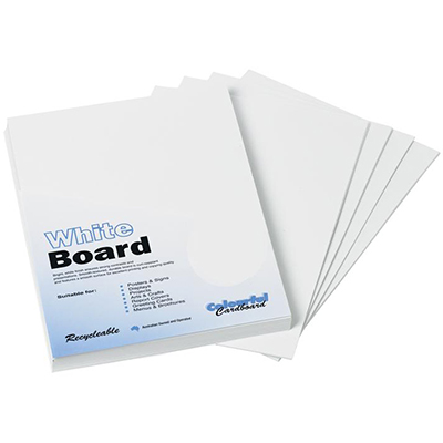 Image for COLOURFUL DAYS WHITE PASTEBOARD 200GSM 508 X 635MM PACK 100 from Margaret River Office Products Depot