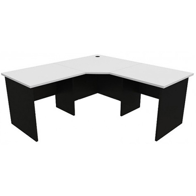 Image for OXLEY CORNER WORKSTATION COMPLETE 1800 X 1800 X 600 X 730MM WHITE/IRONSTONE from Office Products Depot Gold Coast